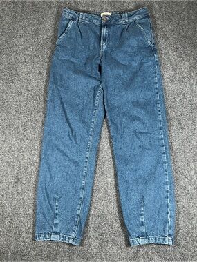 Sézane Denim Women’s Wide Leg Blue Jeans High Rise 31x29 Luxury Barrel Denim